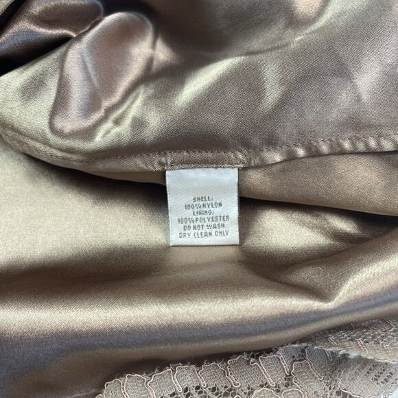 Gather & Gown Brown Lace Mini Slip Dress sz 16 Wedding Bridesmaid Party Fairy - Picture 8 of 8